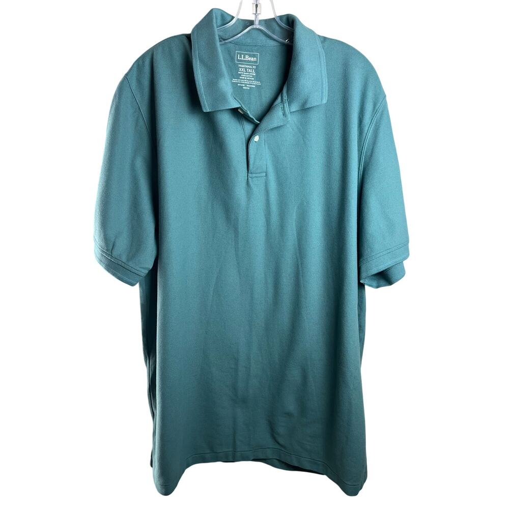 L.L. Bean | Men's XXL Tall Polo Short Sleeve Clover Green